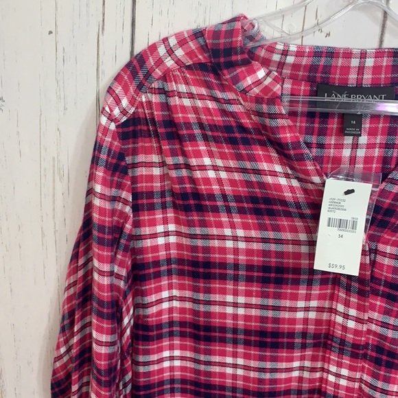NWT Lane Bryant Ruffled Hem Flannel - Picture 3 of 13